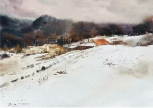 Tina Wang Feng Watercolor painting of northern china 1