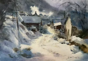 Tina Wang Feng Watercolor painting of northern china 4